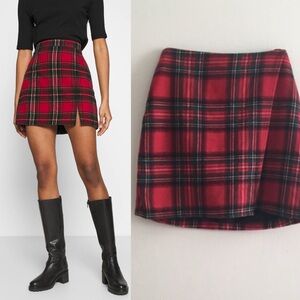 Hollister Red and Black Plaid Mini Skirt
